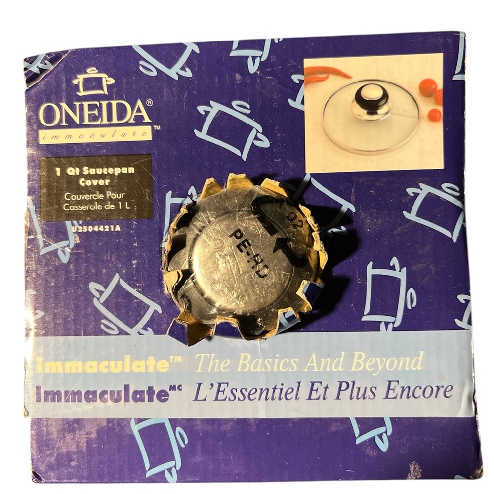 Oneida Immaculate 1 Quart Saucepan Cover Glass Replacement Lid NEW